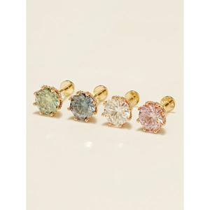 [미니멀피어싱][1mm/1.2mm]14K 인터널 모이사나이트 다이아 퀸 라블렛 피어싱 귀걸이