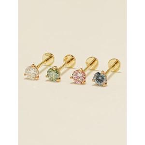 [미니멀피어싱][1mm/1.2mm]14K 인터널 모이사나이트 다이아 미니 삼각 라블렛 피어싱
