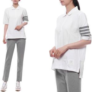 [톰브라운] 25SS 여성 사선 스트라이프 폴로 반팔티셔츠 (FJP052G 07976 100 25S)