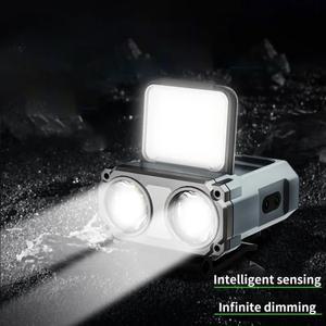 LED 센서 헤드 라이트 USB 충전식 휴대용 모자 클립 울트라 야외 낚시 조명