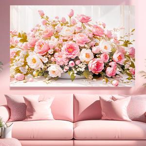 엔픽아트 대형 보석십자수 화사한 장미꽃 화분 46x71cm 패브릭형 MK112