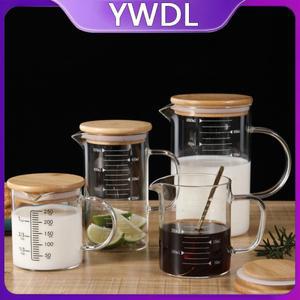 250/350/500/1000ml 유리 측정 컵 뚜껑 내열성 저울 실험실 비커 핸들 주방 측정 머그잔