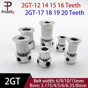 Printfly 2GT 12 20Teeth 타이밍 풀리 Bore3.175/4/5/6/6.35/8mm 벨트 폭 6/9/10/15mm