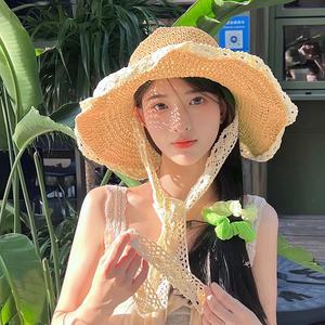 여름 썸머 레이스 라탄 밀짚모자