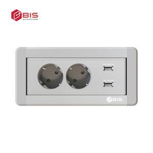 BIS 빌트인콘센트 BID-202M 실버 2구 USB 멀티회전 콘센트