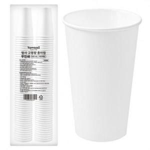 탐사 고평량 무인쇄 종이컵 500ml 100개입, 1개 one option