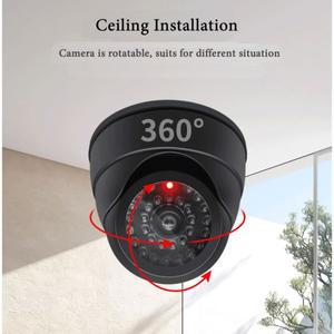 빨간색 깜박이는 LED 라이트 블랙/화이트 더미 조가비 카메라 홈 오피스 감시 보안 시스템 가짜 CCTV 보안