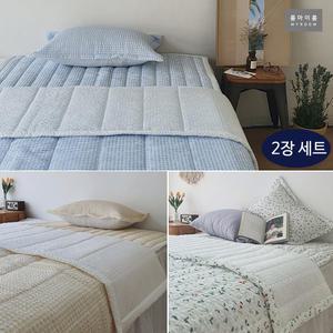 시원한 시어서커 여름 이불 2장 세트 / 싱글 여름 차렵이불 캠핑
