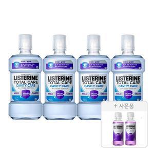 리스테린 토탈케어 캐비티케어 마일드, 750ml, 4개 + 증정(토탈케어 플러스 100ml, 2개)