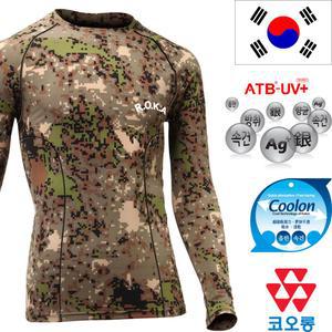 어택존 국산 긴팔 쿨론 래쉬가드 ATB ROKA 디지털 티셔츠 군인 로카 면 반 밀리터리 기능성 남자 쿨 티