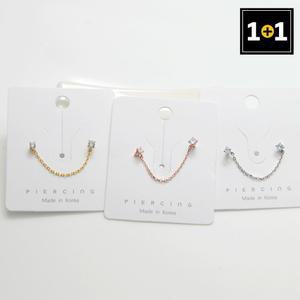 하나+하나더 패션 피어싱 써지컬 큐빅 투핀 3종 택1