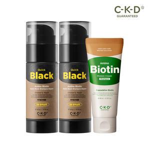 CKD 아미노비오틴 퀵블랙 염색샴푸 엑스퍼트 150g 2개+단백질크림샴푸 80ml(단백질크림샴푸 유통기한 : 2025-08-21)