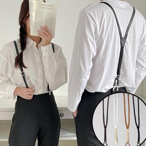 [다잇템]여자 남자 커플 가죽 벨트버클 서스펜더 멜빵