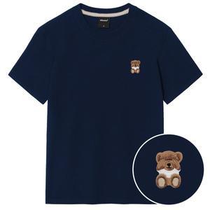 [옥스타] 남녀공용 미니미 슬리피 곰돌이 자수 반팔티
