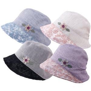[navid1]린넨 와이어 꽃 벙거지 4color 엄마 부인 중년여성 할머니 여름 챙모자/OM-B31034