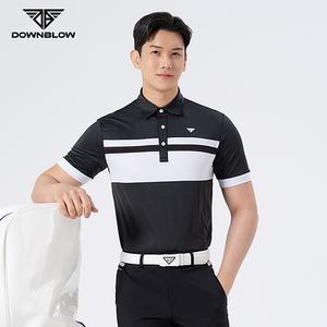 [제이스코] 남성 골프웨어 반팔티셔츠 다운블로우 가로배색 여름 골프 카라티셔츠 블랙 5103M