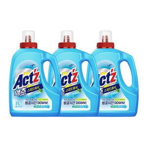 액츠 퍼펙트 스피드워시 액체세제 일반 용기, 3L, 3개