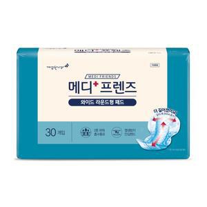 메디프렌즈 와이드 라운드형 30매x4팩 속기저귀 라운드 패드 성인기저귀
