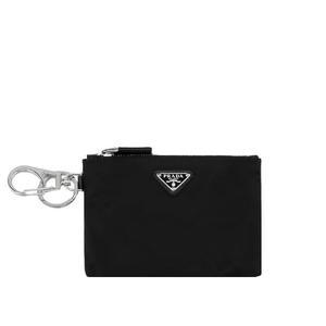 24FW 프라다 2TT117 2DMK F0002 나일론 트라이앵글 로고 키체인 파우치 블랙