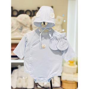 [압소바](본점)[S/S 25년 뱀띠임신출산선물] 돌돌 모달 배냇슈트+모자+손싸개 3종세트 (1A2B10107) 블루
