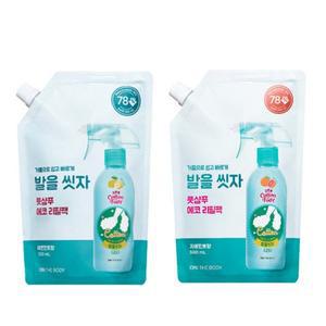 온더바디 발을 씻자 풋샴푸 리필 500ml (프레쉬 레몬민트 / 자몽향) 택