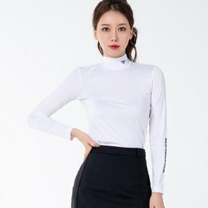 여성 흰색이너티셔츠 골프내의 긴팔 목폴라 쿨이너