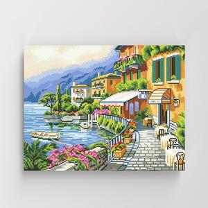 DIY캔버스형 보석십자수 40x50cm 바다와레스토랑