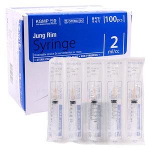 정림 2cc 일회용 주사기 26Gx0.5inch - 1Box100pcs