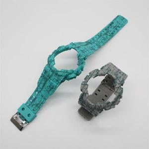 카시오 G-SHOCK 방수 시계 밴드용 베젤 및 스트랩 세트, 폭발적인 패턴, 통합 GA100