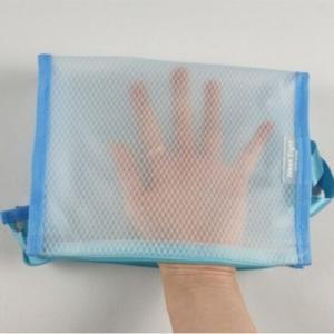 하늘색 23x17 PVC 반투명 비닐 파우치 화장품 소