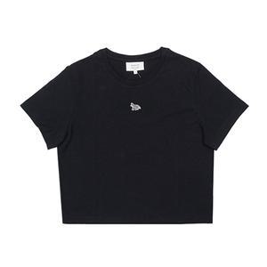 메종키츠네 여성 베이비 폭스 패치 반팔 티셔츠 블랙 MW00105KJ0008 P199