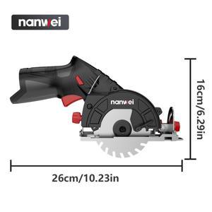 Nanwei 미니 휴대용 충전 톱 리튬 전기 원형 톱 3-3 인치 8 인치 85mm 절단기 다기능 목수