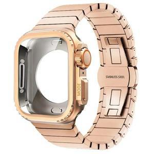 애플워치호환 밴드 울트라 2 49mm 10 46mm 보호 업그레이드용 메탈 케이스 + 스테인레스 스틸 스트랩 Iwatc