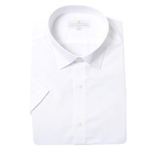 23S/S(반소매/슬림핏)면혼방 솔리드 화이트 슬림 반소매셔츠CDHW2B5363A0