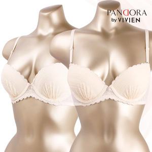 판도라바이비비안 VBR7122 셔링 레이스 몰드 브라 (크림/75A~85C)