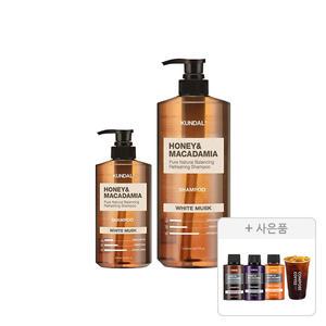 쿤달 네이처 샴푸 화이트머스크향, 1058ml, 1개 + 500ml, 1개 + 증정(여행용 3종 키트, 화이트머스크)