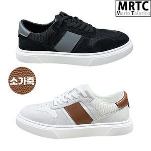 [마리오탈라리코]천연가죽 스트랩패치 키높이스니커즈 3cm 남성운동화