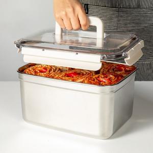 바이마르 스텐 핸들형 밀폐용기 김치통 7L