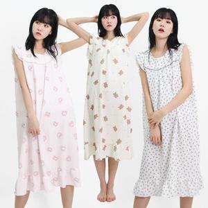 [신세계몰]핑크존 프릴 민소매 원피스 잠옷 여성용
