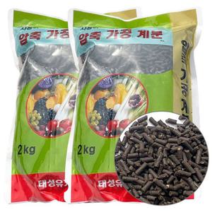 웃거름 계분 가축분 퇴비 비료 펠렛 압축 발효계분 2kg(2개) 건계분 텃밭 밑 거름 닭똥