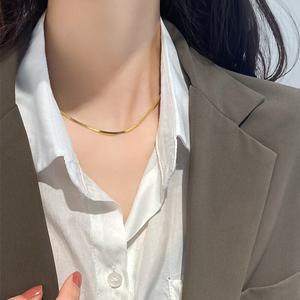 순은 92.5 플랫 스네이크 체인 목걸이 LCSN044