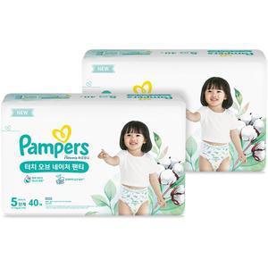 팸퍼스 터치 육아템 오브 네이처 팬티형 기저귀 아동공용 5단계 80매