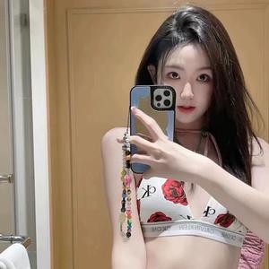캘빈클라인 노와이어 로즈 프린트 스포츠 브라