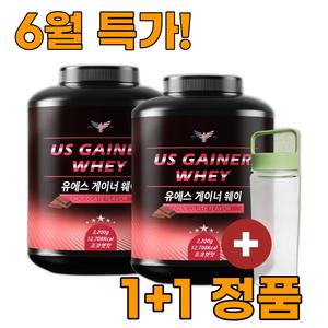 유에스게이너웨이 3.2kg 2통 게이너 프로틴 벌크업 살찌는보충제 탄수화물 연한코코아 곡물맛 총 6.4kg