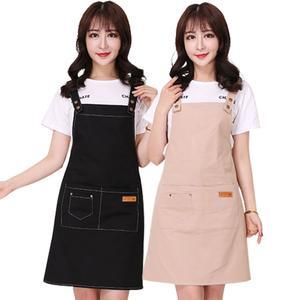예쁜 포켓 방수앞치마 바리스타 주방 면앞치마 앞치마 데님 카페 H형 원피스 식당 요리 공방 짧은 가정용