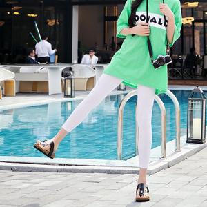 [퍼스트클로]~7XL빅사이즈 시원한 아이스 쿨링8부 레깅스_C3690