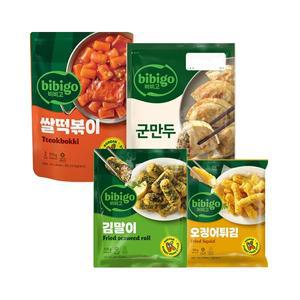 비비고 쌀 떡볶이 x1개+김말이 x1개+오징어튀김 x1개+군만두 x1개