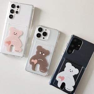 모루베어 곰돌이 카드수납 투명 범퍼 젤리 커플 아이폰케이스 아이폰16e 아이폰16 프로 맥스 플러스