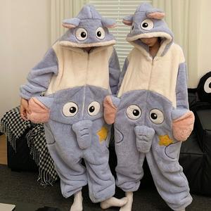 겨울 고양이 코끼리 코스프레 의상 성인 Kigurumi 유니콘 Onesies 점프 슈트 할로윈 만화 잠옷