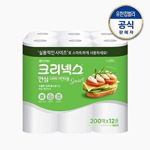 [크리넥스]크리넥스 안심 스마트 키친타올 200매X12롤(대용량)